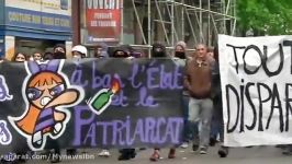 درگیری پلیس فرانسه تظاهرکنندگان معترض به قانون کار
