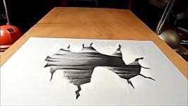Trick Art on Paper Drawing 3D Hole