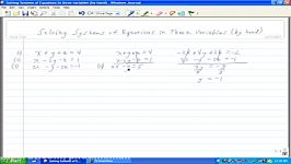 Solving Systems of Equations in Three Variables by hand