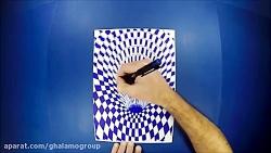 ترسیم نقاشی سه بعدی  حفره بر روی صفحه شطرنجی