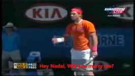 درخواست ازدواج رافائل نادال وسط مسابقه تنیس