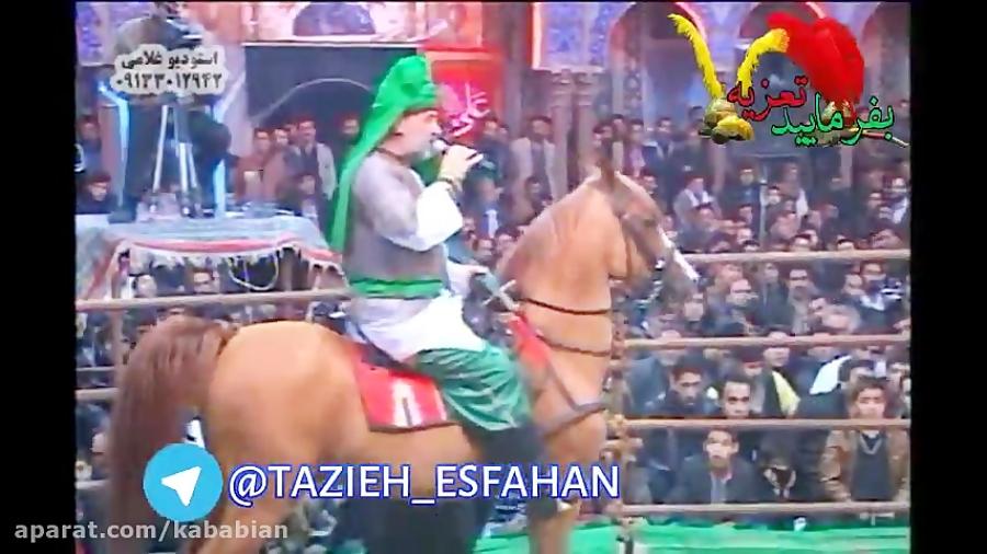 تعزیه امام حسین ع مبارزخوانی منبتکاربا نرگسخانی