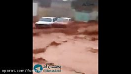 سیل شدید در تبریز بر اثر بارش های مکرر باران تگرگ