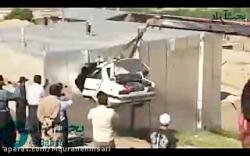 صحنه فوق العاده عجیب یک تصادف در جاده مهاباد