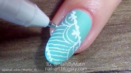 طراحی ناخن توری استفاده جلی رول پن ؛ Lace nails