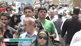 بانوی ۹۰ ساله در راهپیمایی روز قدس؛ دمای هوا ۴۰ درجه