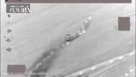 تصاویر هوایی شکار هوایی داعش هنگام فرار
