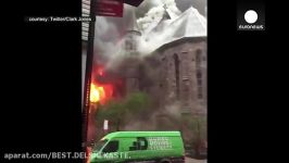 آتش سوزی در كلیسای تاریخی منهتن نیویورک