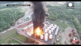 آتش سوزی انفجار یک انبار بزرگ نفتی در اوکراین