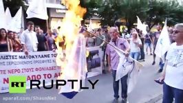 تظاهرات ضد آمریکایی در یونان علیه جنگ افروزی ناتو اروپا