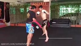 Soheilstar Omidi Training MuayThai light padwork with