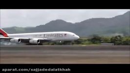 Cockpit Landing Emirates Airbus A380 Mauritius + Water