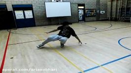 Bboy Joro slow motion footwork warm up