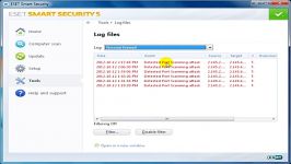 بخش گزارشات دیوار آتش ESET Smart Security