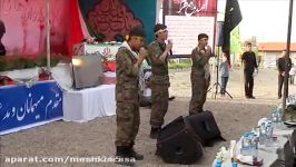 اجرای سرود مدافعان حرم در پل معلق مشگین شهر