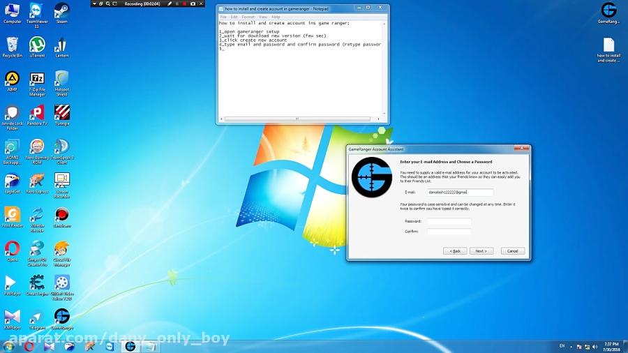 آموزش نصب کردن gameranger ساختن اکانت