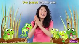 Five green and speckled frogs KIDSCHANNEL