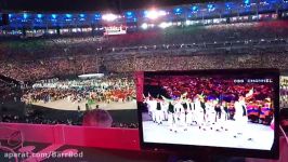 رژه کاروان ورزشکاران ایران در مراسم افتتاحیه المپیک 2