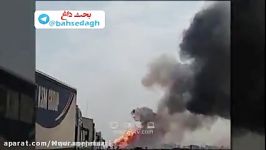 آتش گرفتن کامیون مهمات در جاده قزوین به زنجان