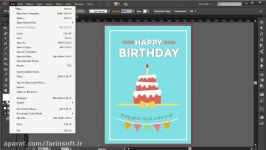 دانلود آموزش طراحی کارت تبریک تولد بوسیله Adobe Illustr