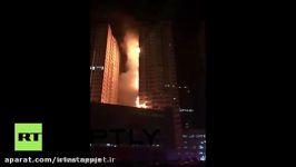 آتش سوزی مهیب در برجی در دبی