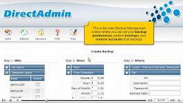 آموزش تصویری پنل نمایندگی DirectAdmin مدیریت بکاپ ها