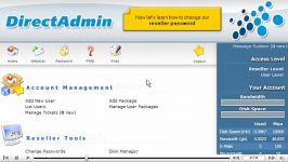 آموزش تصویری پنل نمایندگی DirectAdmin تغییرات رمز ریسلر