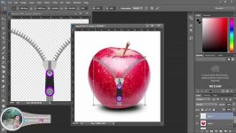 تلفیق تصاویر در فوتوشاپ ساخت سیب زیپ دار