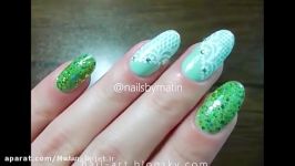 طراحی ناخن توری استفاده جلی رول پن ؛ Lace nails