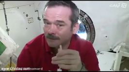 صحنه ای عجیب حیرت انگیز فضانورد در ایستگاه فضایی