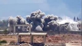 بمباران شدید تروریست ها توسط جنگنده های ارتش سوریه