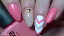 طراحی ناخن آسون Easy chevron nail art