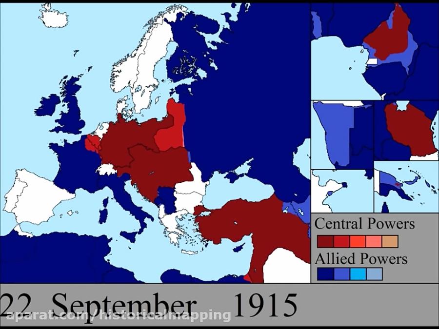 نقشه جنگ جهانی اول 1914 1918