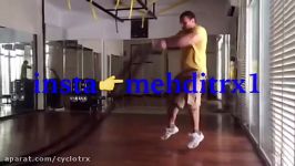 Battle rope squat jump