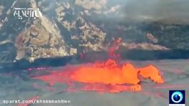 فیلم دریاچۀ گدازه بر فراز آتشفشان کیلوآ در هاوایی