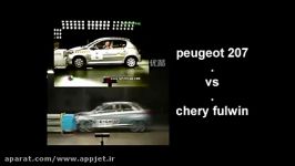 peugeot 207 vs chery fulwin crash تست