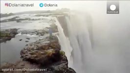 عبور دو بندباز آبشار ویکتوریا در زیمبابوه