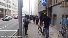 لحظه انفجار در مترو بروکسل بلژیک