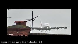 لحظات دلهره آور فرود هواپیمای Airbus A380