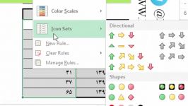 آموزش اکسل conditional formating icon sets