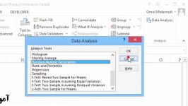 افزودن افزونه تحلیل اماری در اکسل