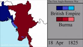 نقشه جنگ های بریتانیا برمه ۱۸۲۴ ۱۸۸۵