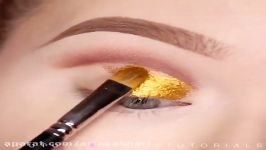 چسباندن مژه مصنوعی رنگ پلک طلایی