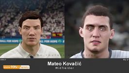 مقایسه چهره بازیکنان در بازی FIFA 17 PES 17