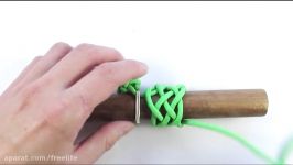 Herringbone knot paracord key fob