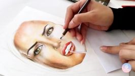 نقاشی چهره مداد رنگی ۱  گروه طراحی روشن