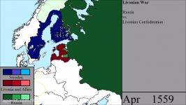 نقشه جنگ بزرگ لیوونیا وهفت ساله شمال ۱۵۵۸ ۱۵۸۳