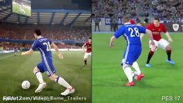 مقایسه کامل PES 17 FIFA 17 گیم پلی