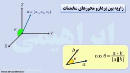 زاویه بردار محورهای مختصات Angle of two vectors 