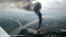 فیلمنمای هوایی انفجار یک کارخانه مواد شیمیایی در آلمان